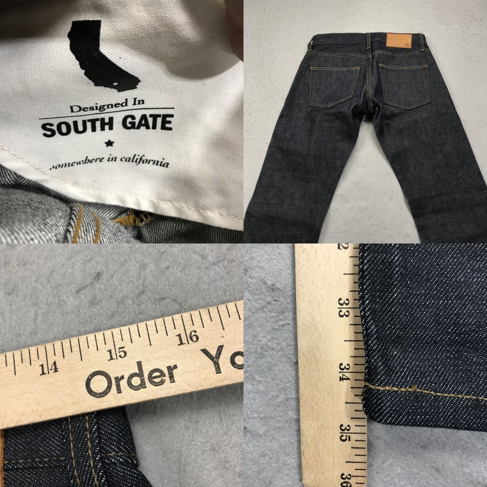 Vintage AG Adriano Goldschmied Jeans Mens 30x35 Dark Tellis Red Line Selvedge Modern Slim Denim 5-Pocket Design Straight Preppy Slimming Men Size US 30 / EU 46 - 8 Thumbnail