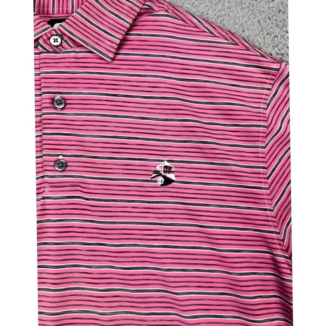 Footjoy FootJoy FJ Golf Polo Shirt Adult Large Pink Black Striped Mens Rugby Size US L / EU 52-54 / 3 - 5 Thumbnail