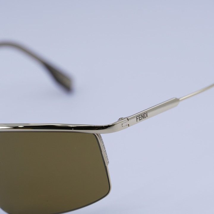Fendi Fendi FE40141U 32E Sunglasses Gold Rectangle Frame Size ONE SIZE - 3 Thumbnail