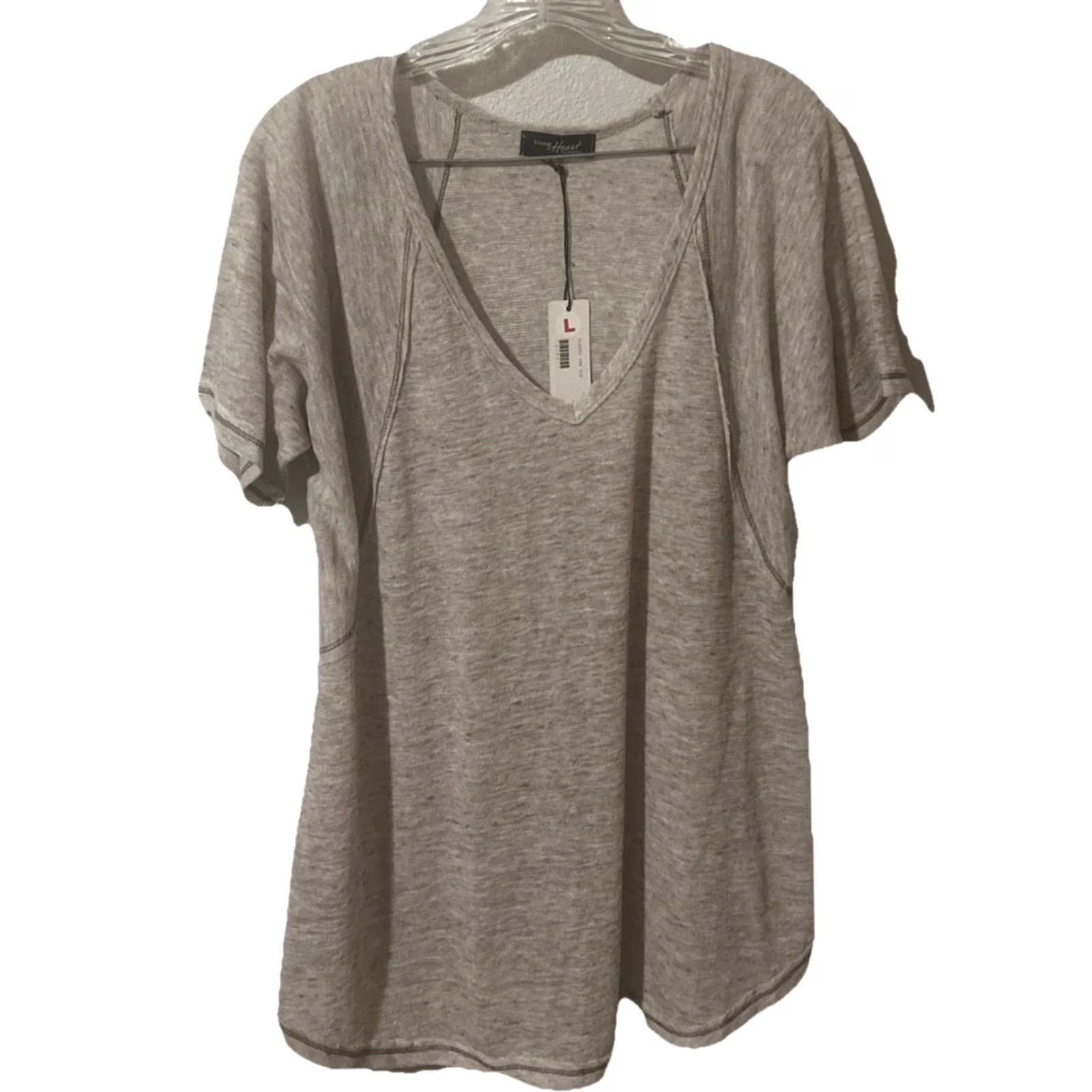 Vintage VINTAGE Young At Heart Los Angeles Shirt L Women Brown V-Neck Short Sleeve Knit Blouse casual 2126 NWT Size L / US 10 / IT 46 - 2 Thumbnail