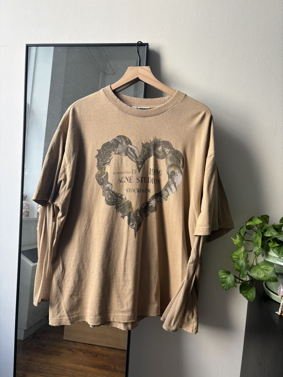 Acne Studios beige mesh layered long sleeve tee Size US S / EU 44-46 / 1 - 1 Thumbnail