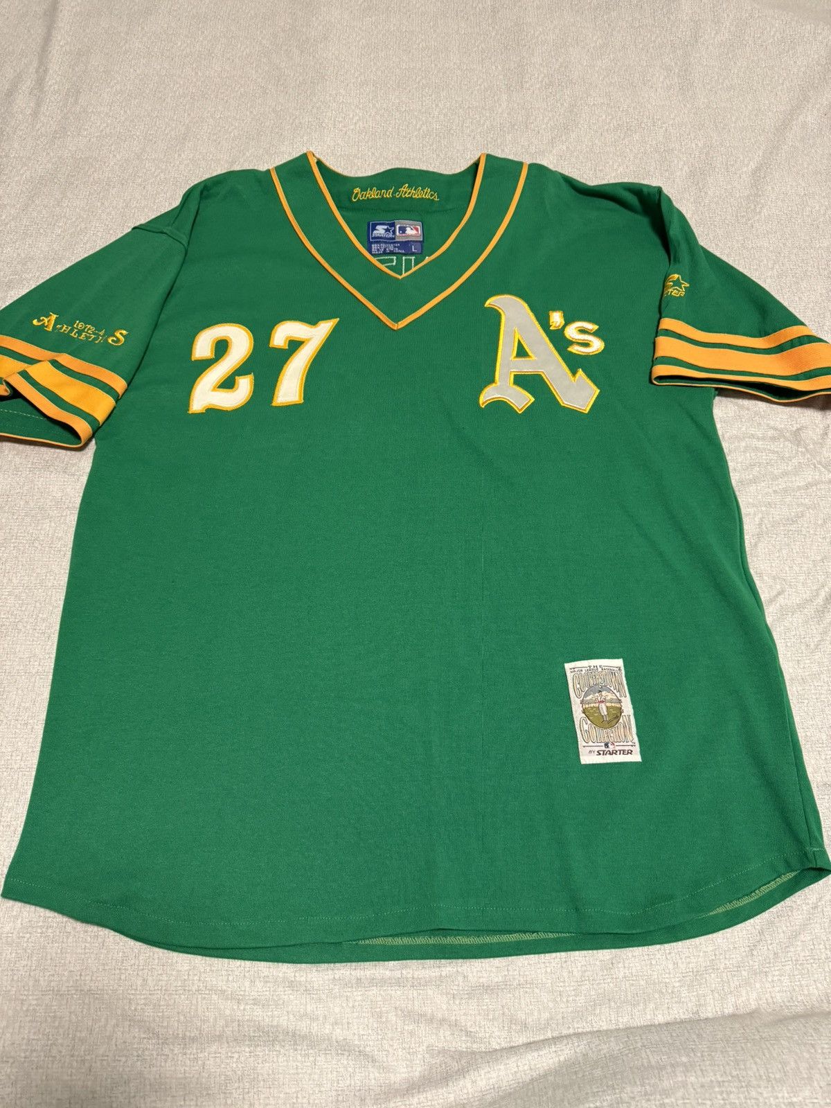 image of Oakland A’S Size Large Athletics Starter Catfish Hunter in Green, Men's