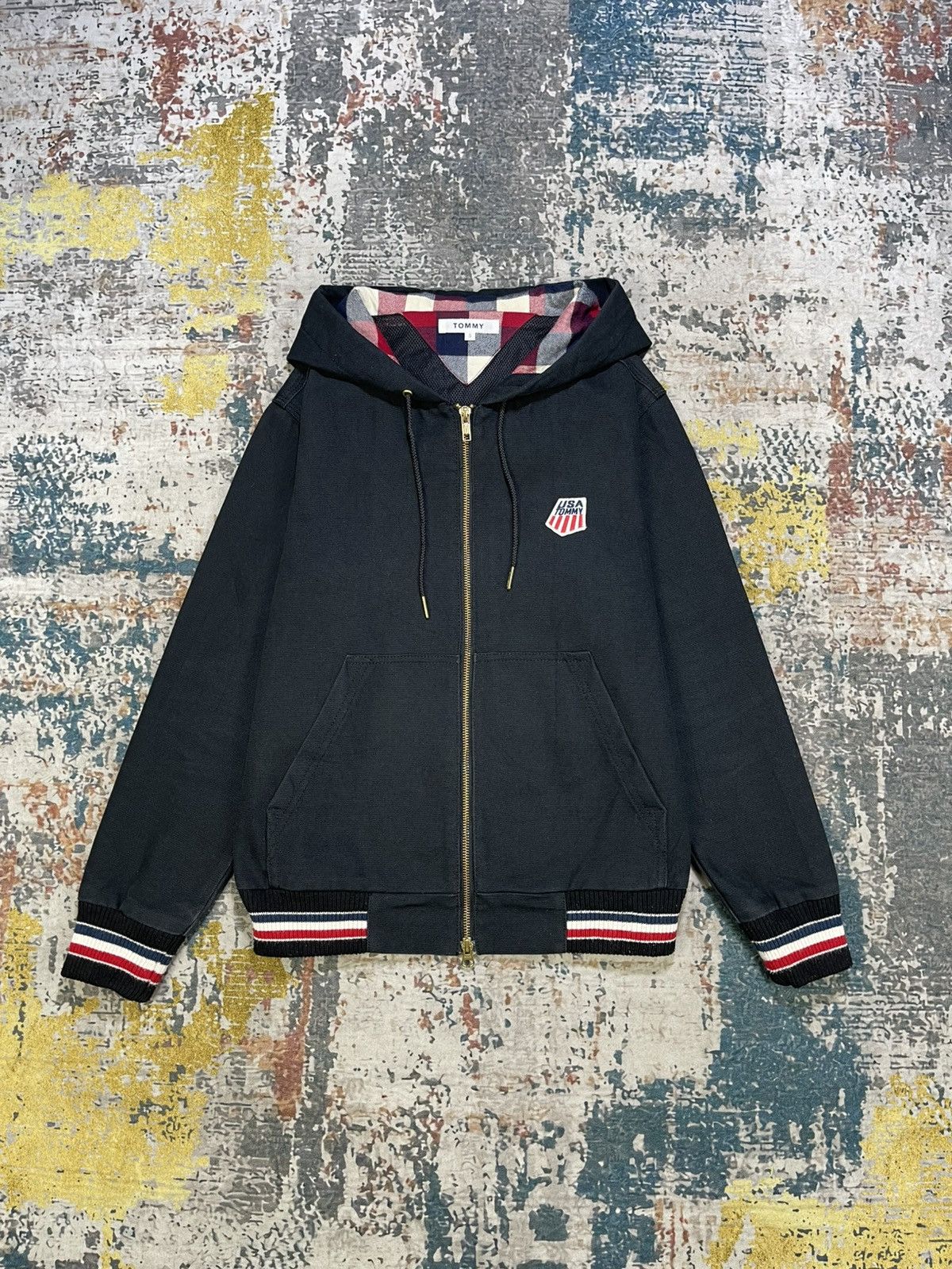 Tommy Hilfiger Tommy Hilfiger Full Zip Hooded Cotton Canvas Jacket Size US XS / EU 42 / 0 - 2 Thumbnail