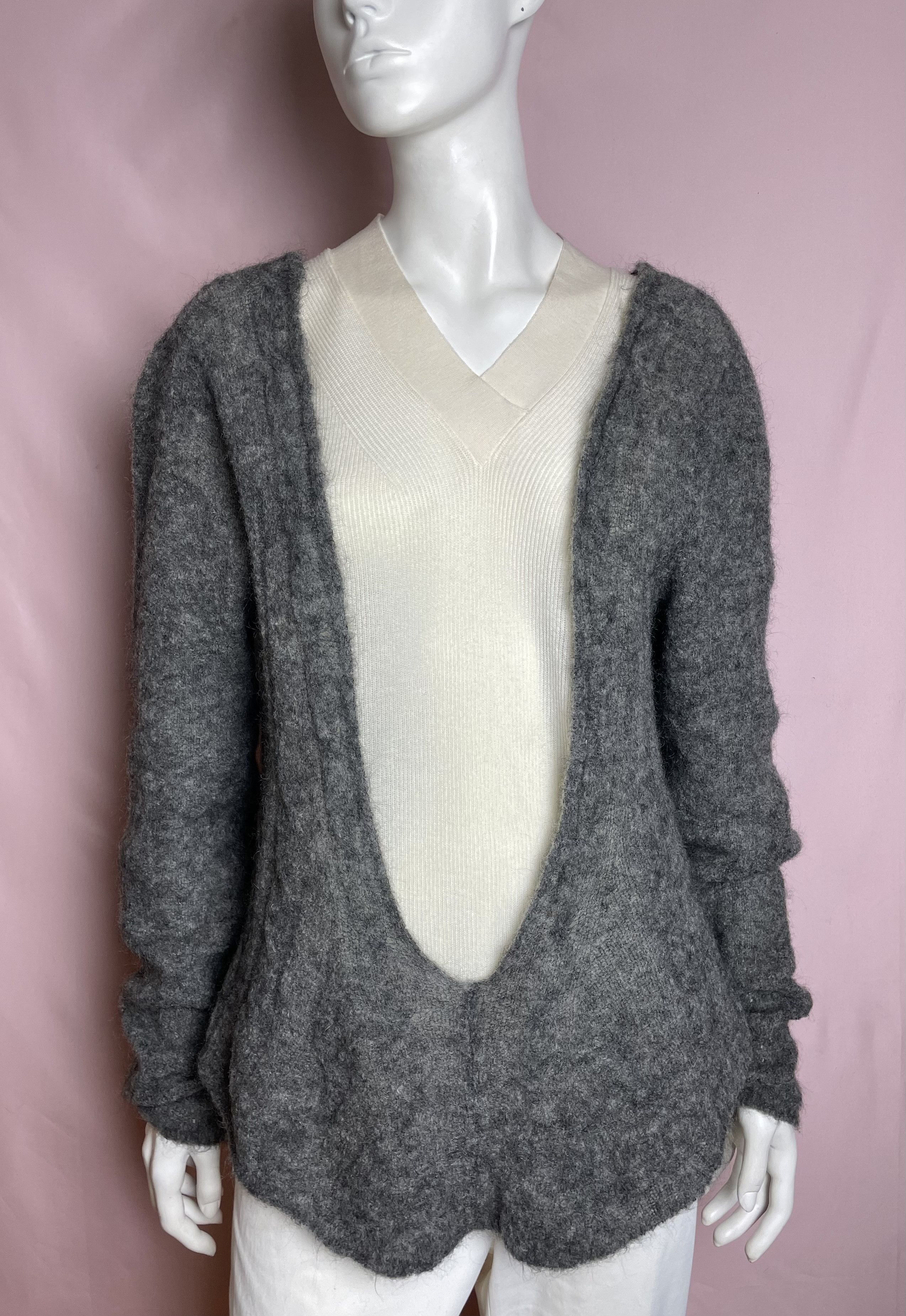 Sarah Pacini Sarah Pacini Women’s Plunging V-neck Mohair Sweater Oversize Size ONE SIZE - 1 Thumbnail