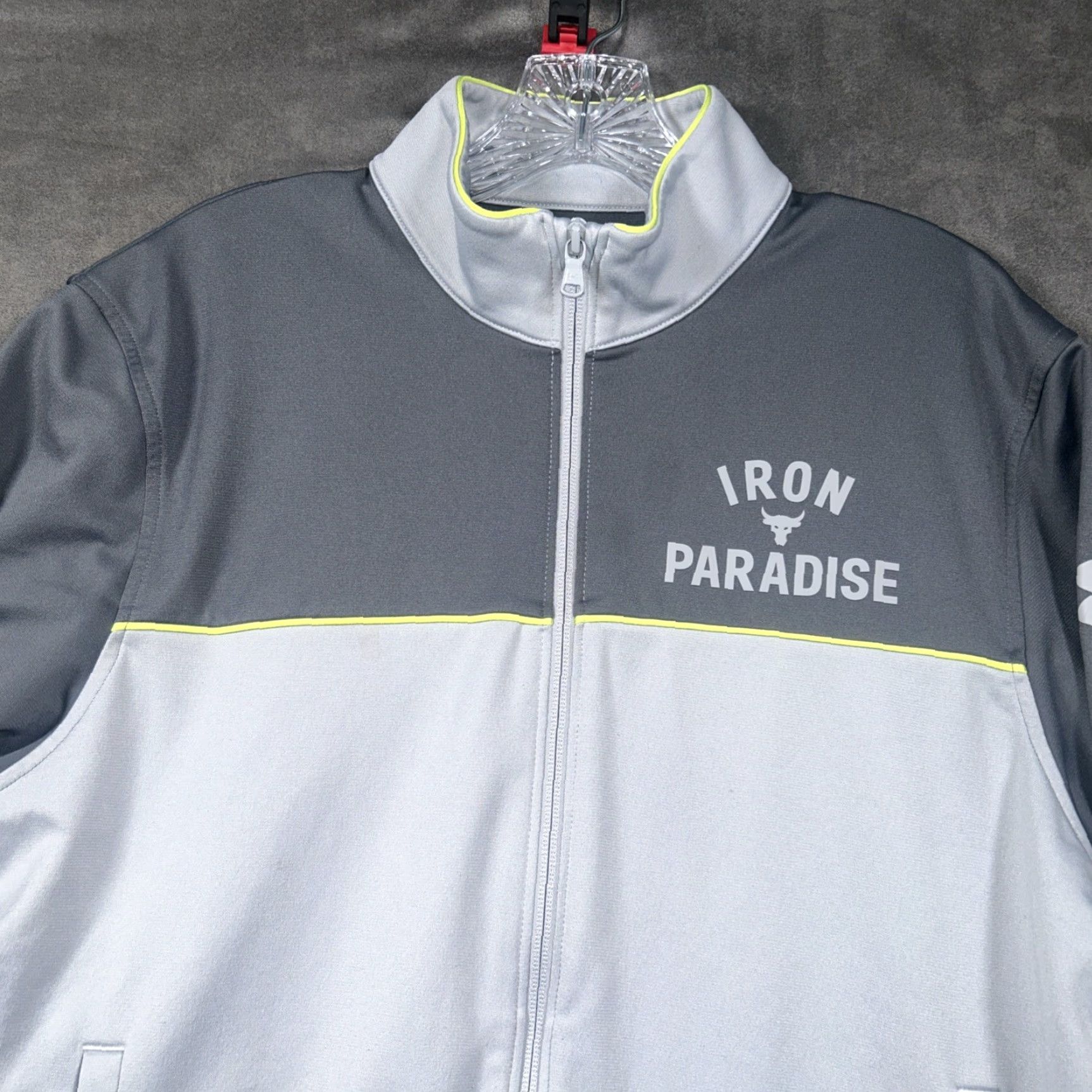 Under Armour Under Armour Mens Track Jacket Full Zip Grey Medium Regular Size M Activewear Sports Rock Paradise Size US M / EU 48-50 / 2 - 2 Thumbnail