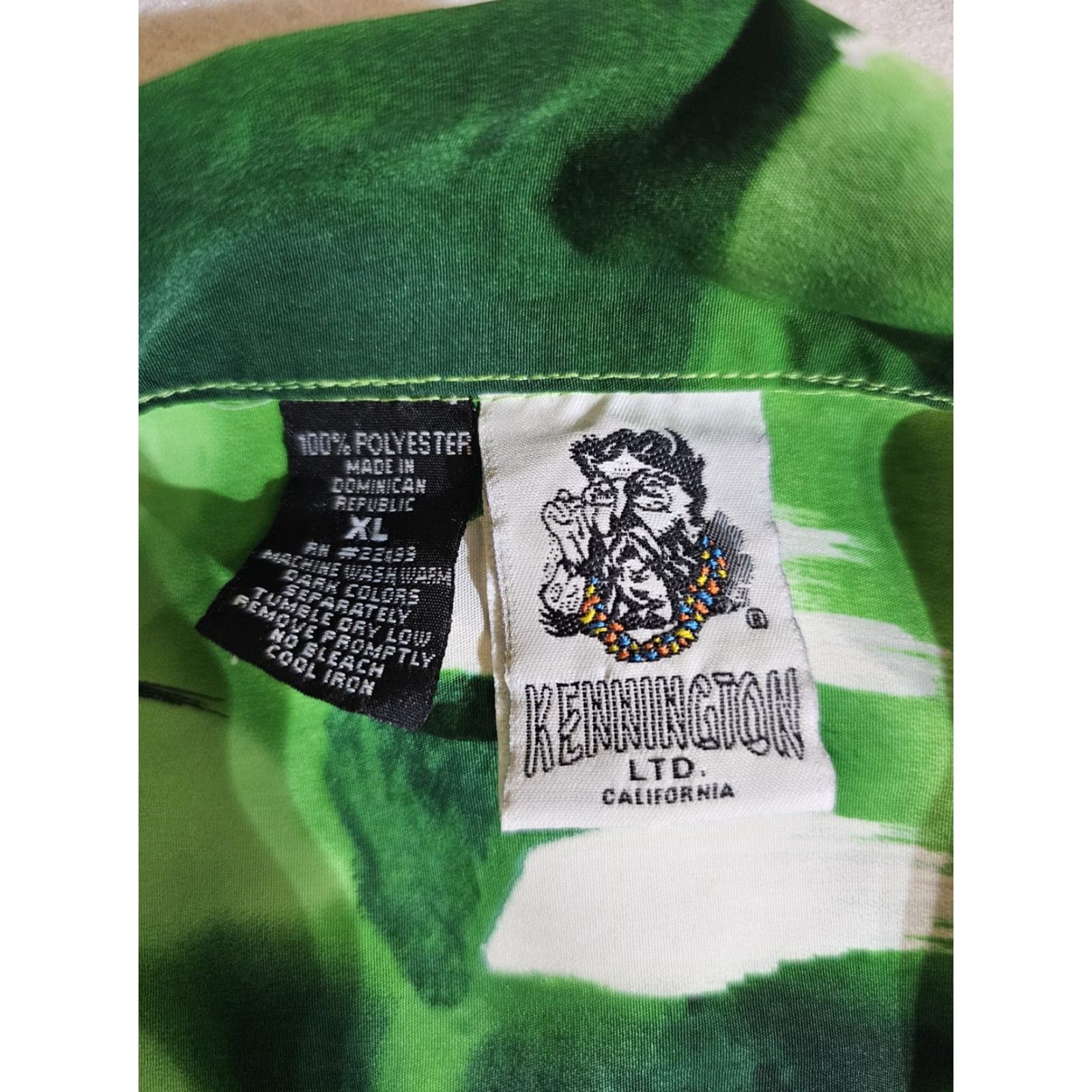 Vintage Kennington LTD California Retro Hawaiian Aloha Camp Shirt Men's XL Green Size US XL / EU 56 / 4 - 4 Thumbnail