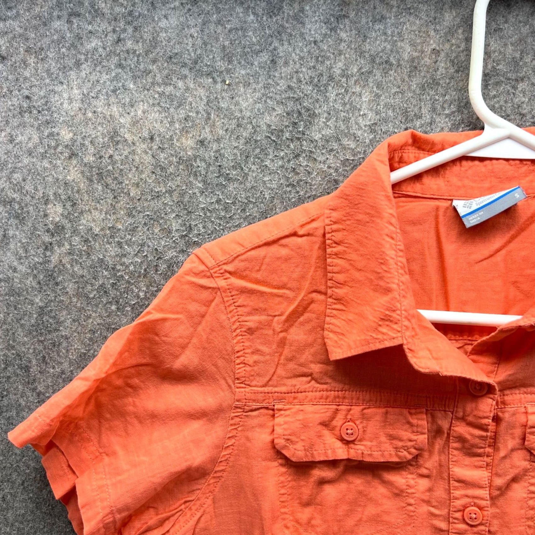 Vintage Columbia Shirt Womens Small Orange Button Down Short Sleeve Outdoors Hike Size S / US 4 / IT 40 - 5 Thumbnail