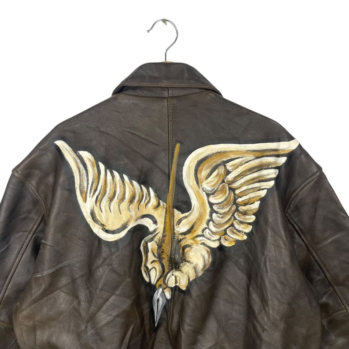 Avirex 💥 TYPE A-2 AVIREX JACKET HANDDRAW LEATHER BOMBER Size US L / EU 52-54 / 3 - 4 Thumbnail