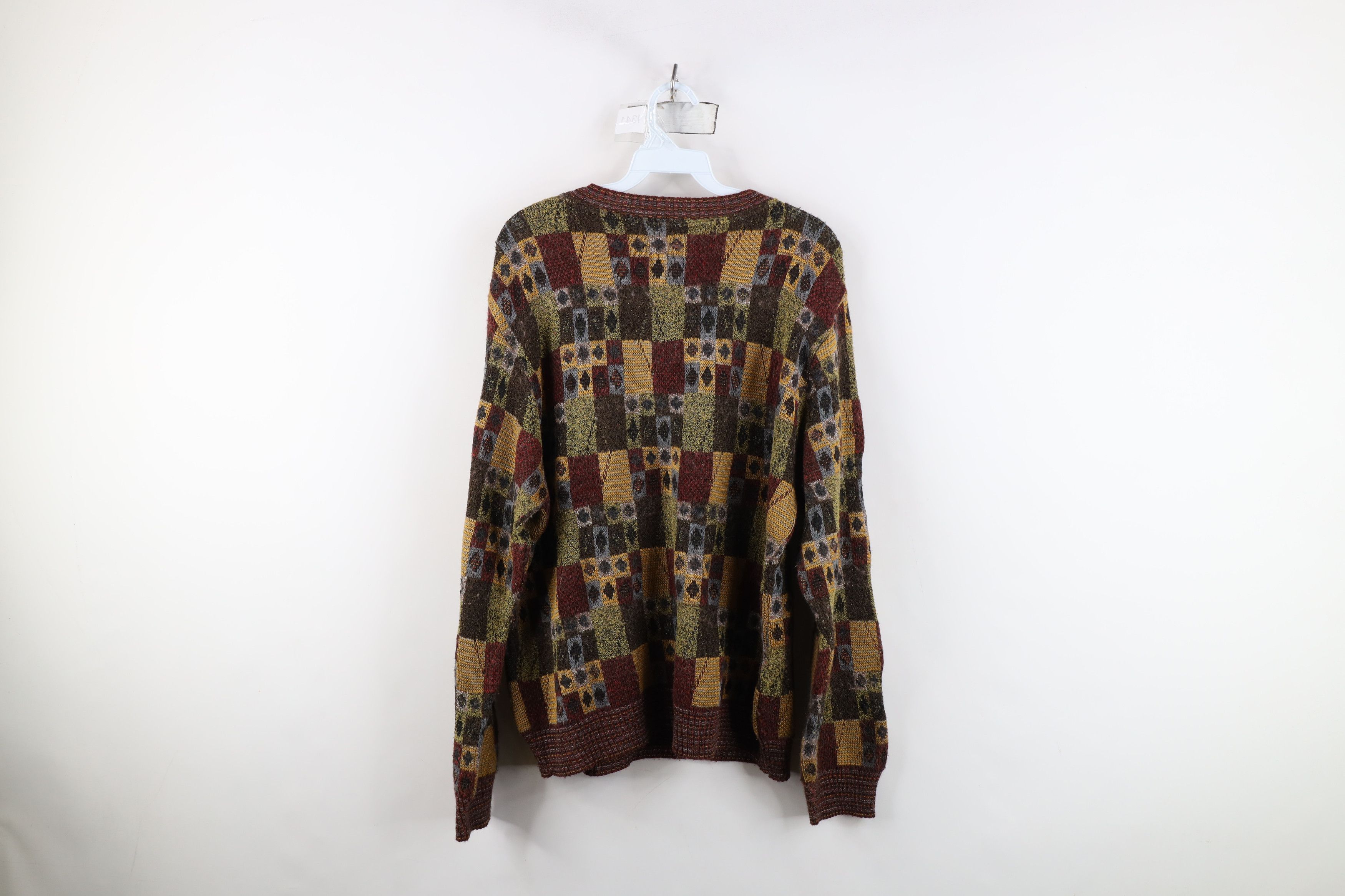 Vintage Vintage 90s Streetwear Checkered Knit Crewneck Sweater Size US M / EU 48-50 / 2 - 10 Thumbnail