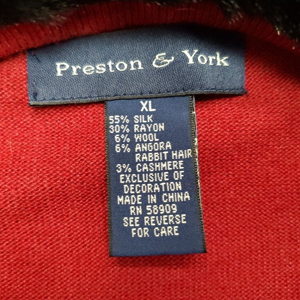 Preston & York VINTAGE Preston & York Blouse Womens Top XL Red Silk Blend Wool Faux Fur Sleeve & Collar Holiday Retro Size XL / US 12-14 / IT 48-50 - 6 Thumbnail