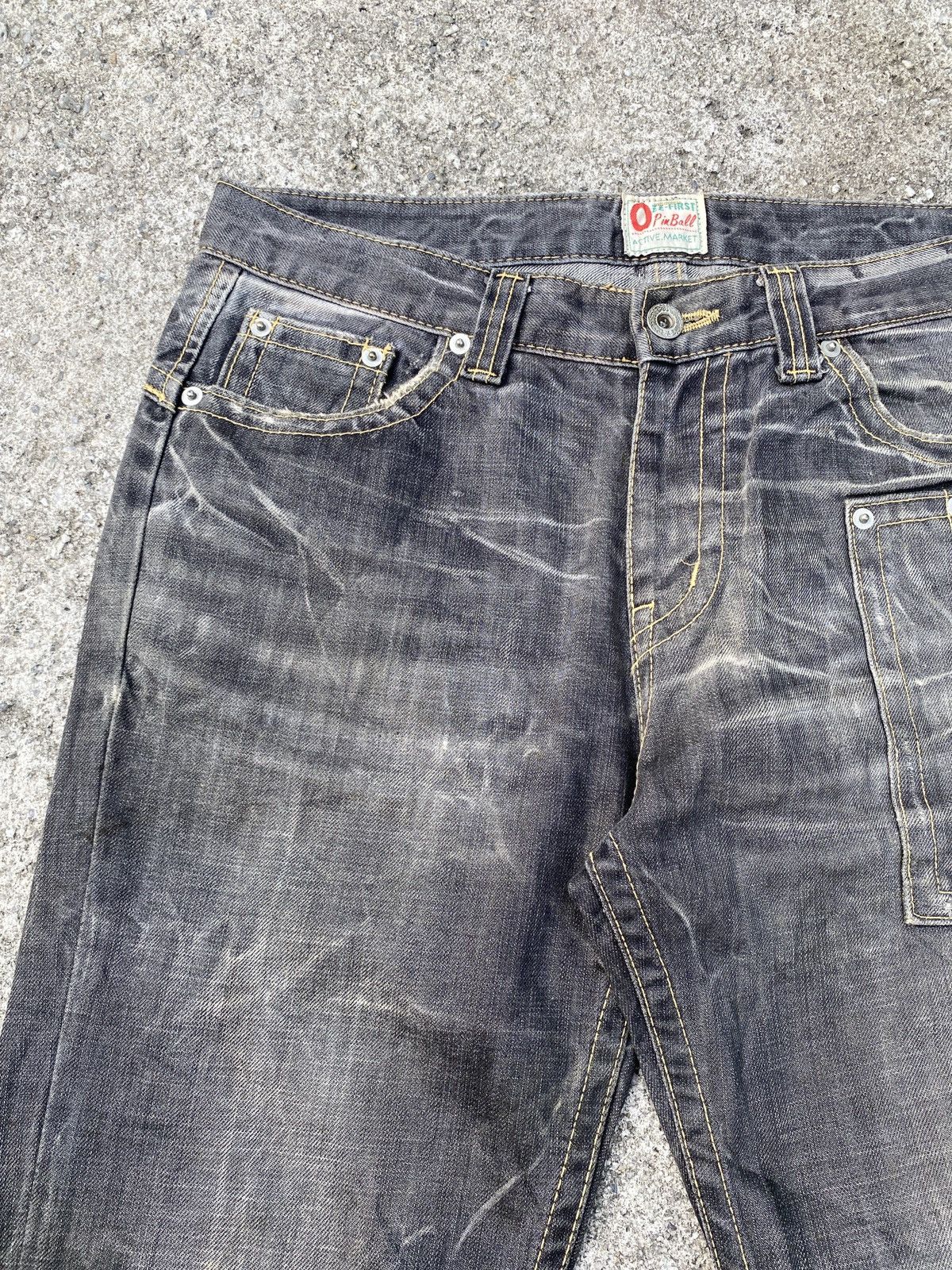 If Six Was Nine × Japanese Brand × Tornado Mart Ozz First Pinball Distressed Claw Marks Slim Flare Denim Size US 30 / EU 46 - 9 Thumbnail