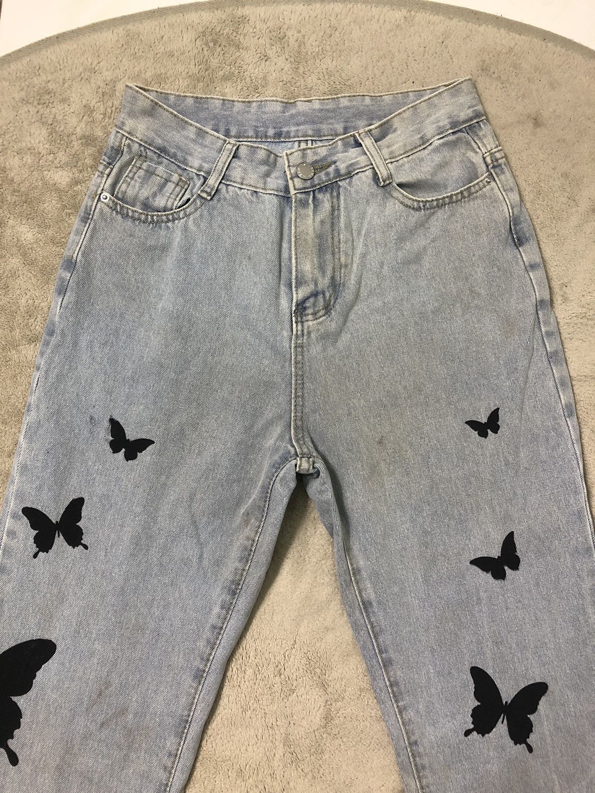 Vintage 🦋 Vintage 90s ZS Jeans Butterfly Silhouettes Straight Denim Size US 29 - 3 Thumbnail