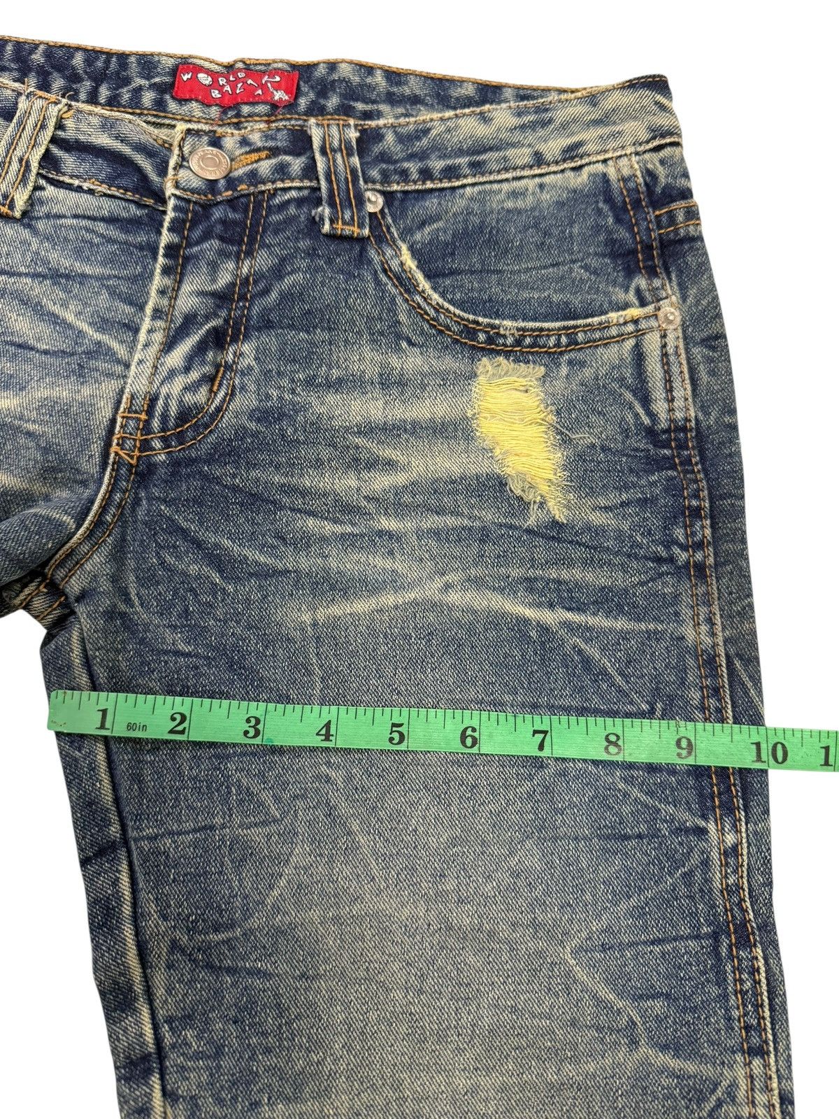 Japanese Brand Vintage Japanese World Bazaar Distressed Design Jeans Size US 29 - 11 Thumbnail