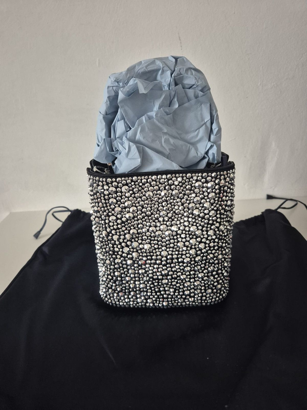 Prada Panier satin bag with crystals