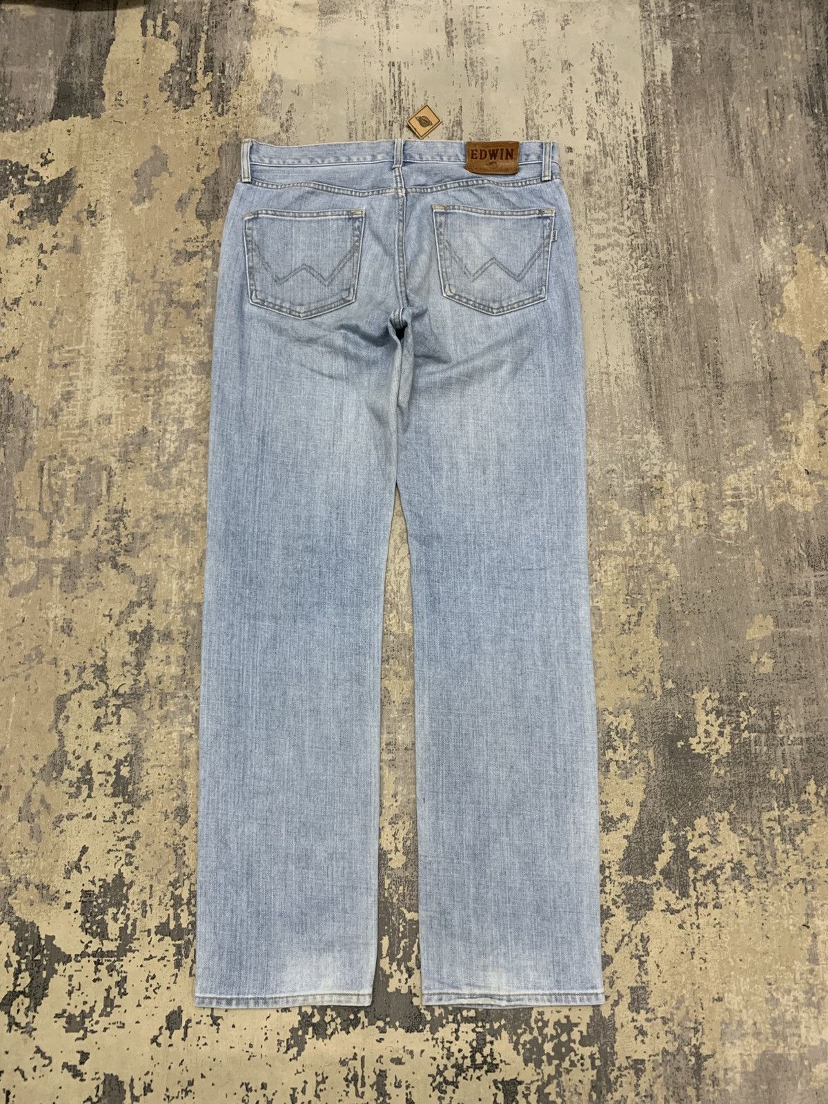 Japanese Brand Edwin Straight Leg Blue Wash Jeans Streetwear W35 Size US 35 - 6 Thumbnail