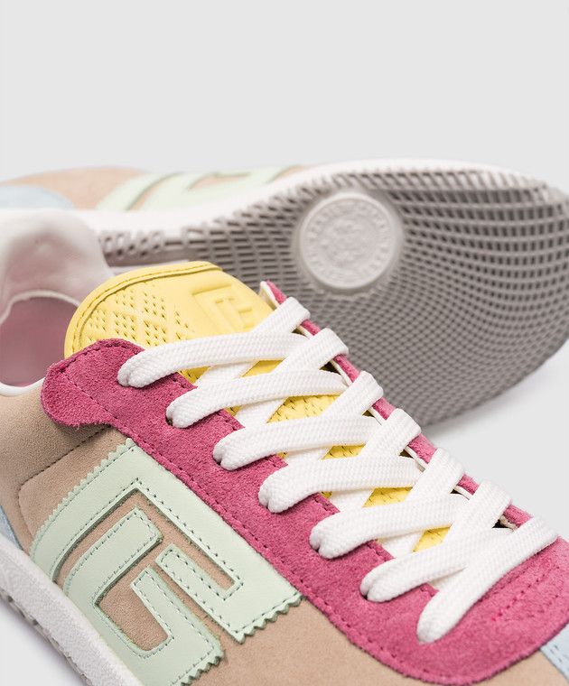Balmain o1s1wg110925 Swan Logo Suede Sneakers in Multicolor Size US 9 / IT 39 - 5 Thumbnail