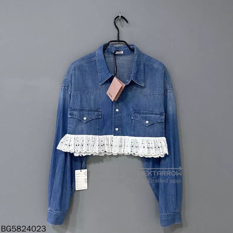 Miu Miu Miu Miu 40 Lace denim jacket Size M / US 6-8 / IT 42-44 - 1 Thumbnail