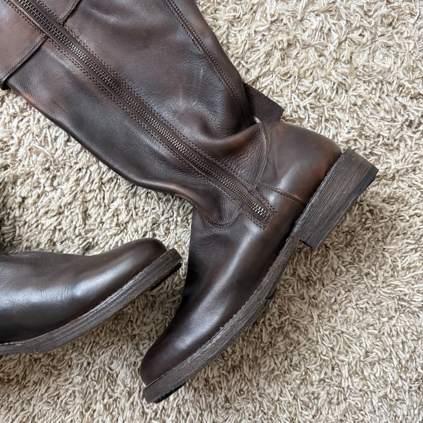 Bed Stu Bed Stu Cobbler Series Riding Boots Brown Leather High Calf Size US 8 / IT 38 - 10 Thumbnail