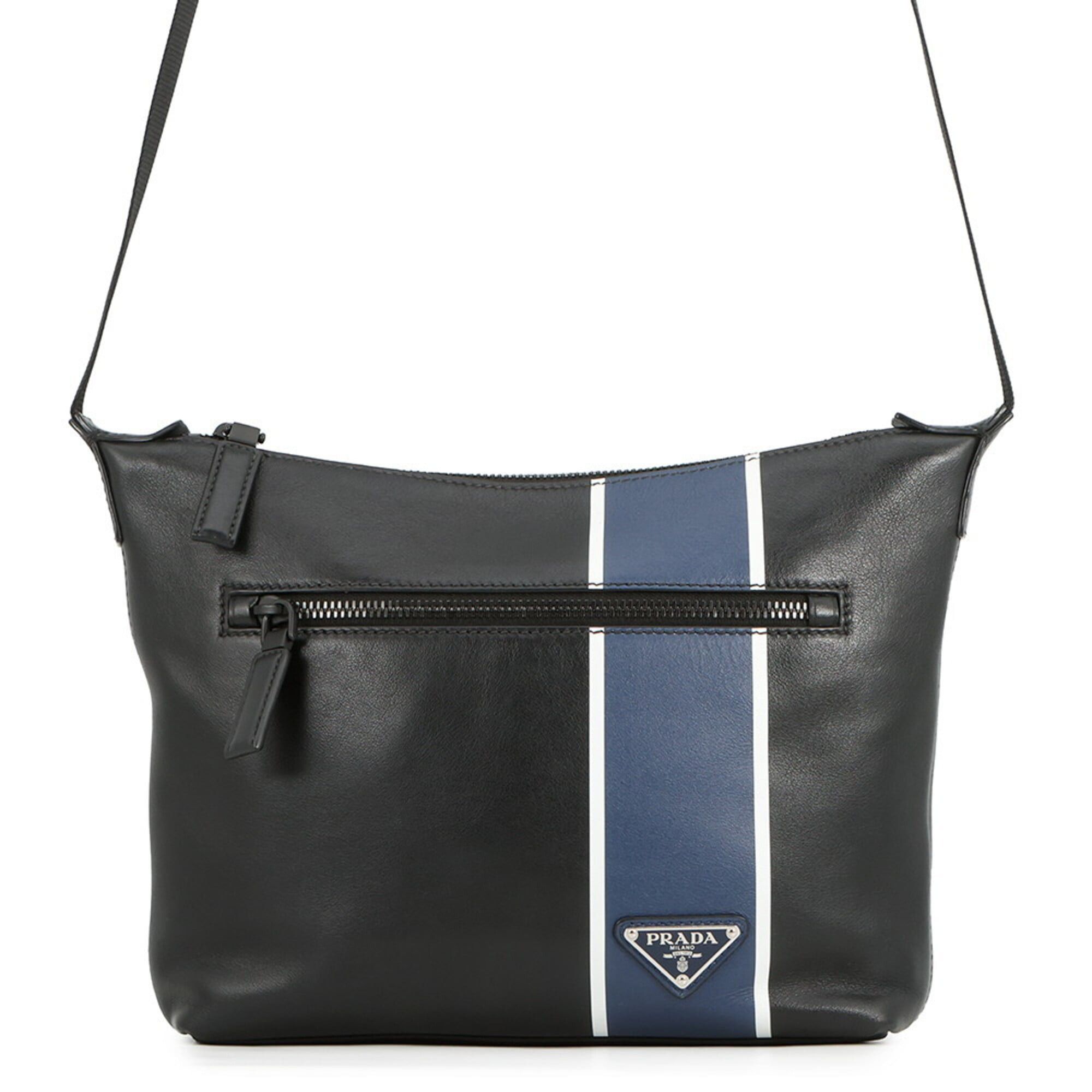 Prada Prada Shoulder Bag Triangle Leather 2VH078 PRADA Black Handbag Size ONE SIZE - 1 Thumbnail