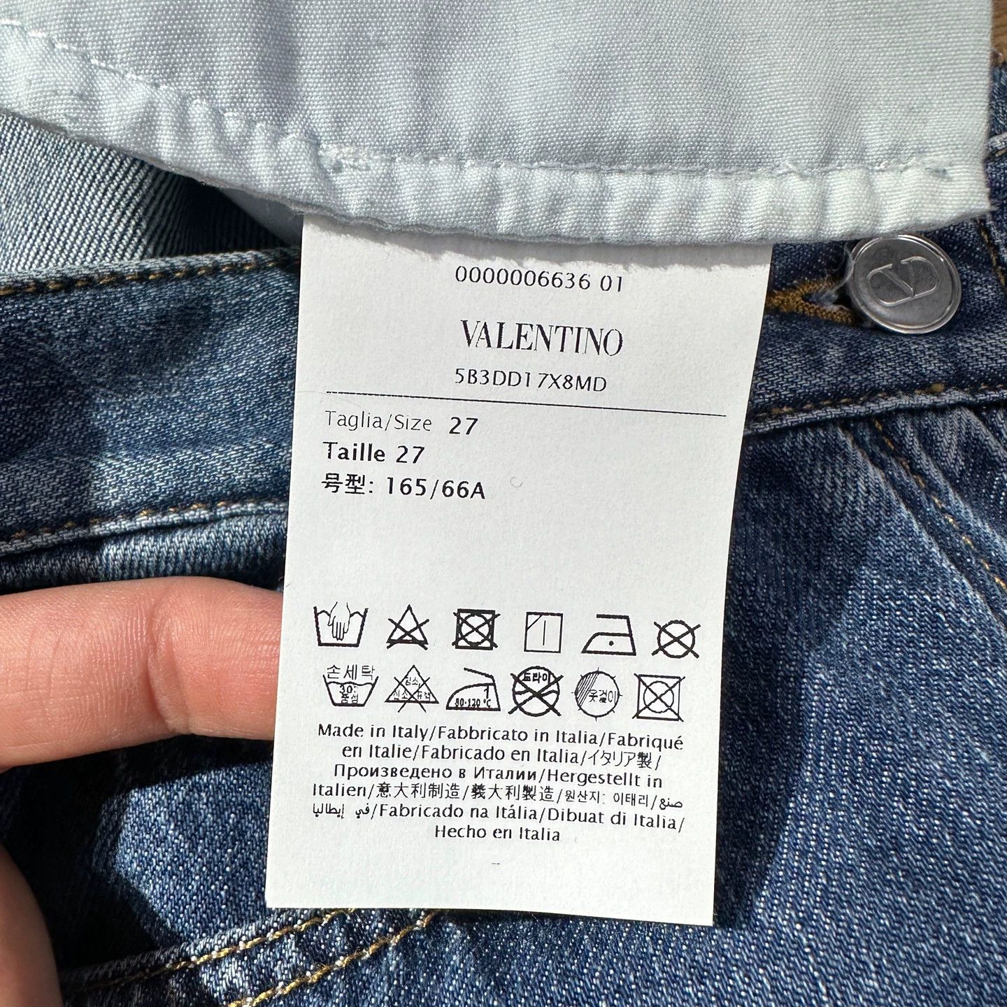Valentino Valentino may557 White Logo Leather Patch Jeans 27 Cotton Size US 27 - 4 Thumbnail