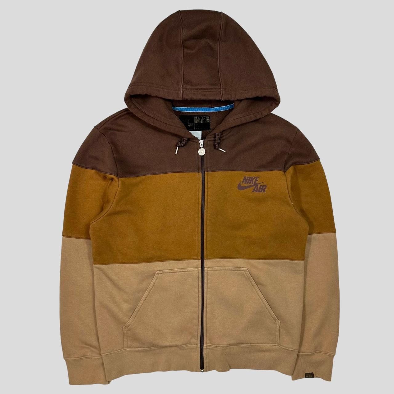 image of Nike Air Aw04 Heavyweight Cotton Striped Hoodie - M in Brown, Men's (Size Medium)