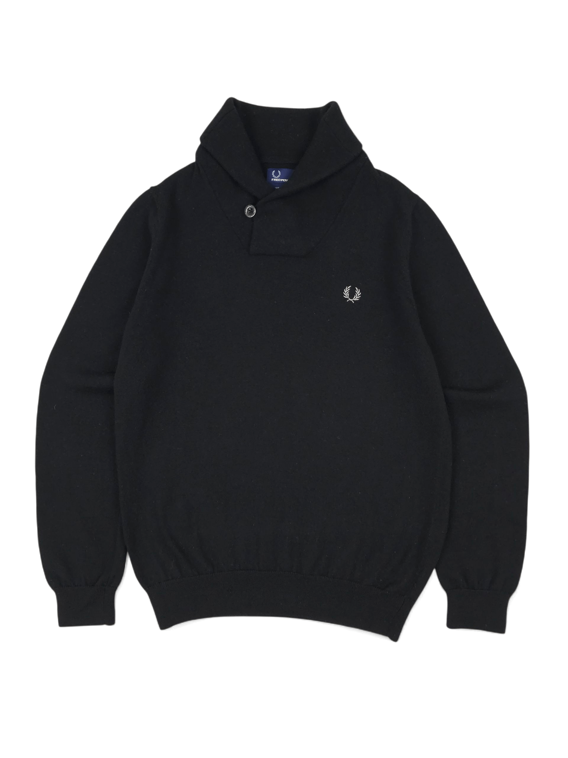 Fred Perry 💎 Fred Perry Black Wool Shawl Collar Sweater Size M Size US M / EU 48-50 / 2 - 1 Thumbnail