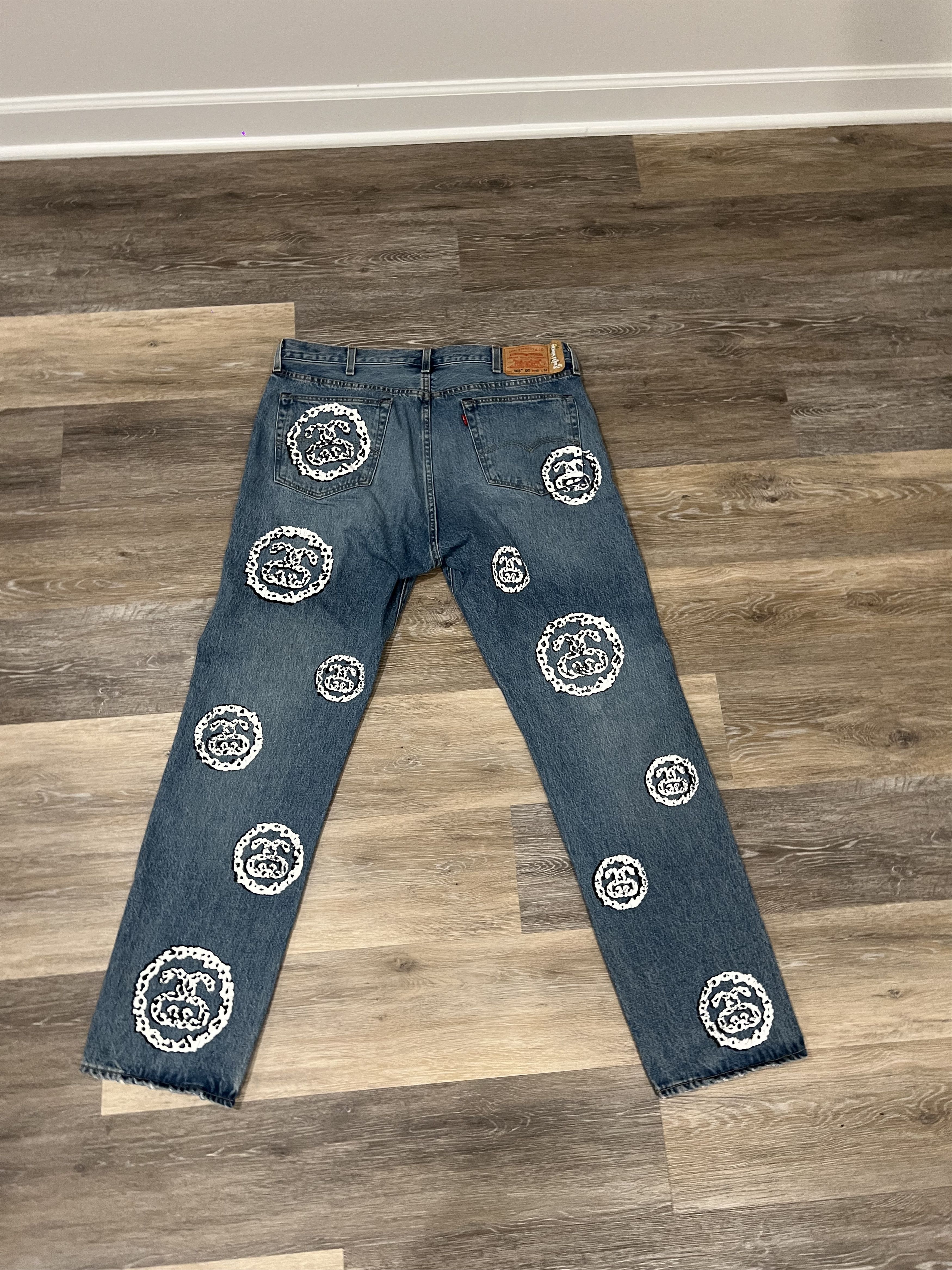 image of Stussy X Denim Tears 501 Jean in Light Blue, Men's (Size 40)