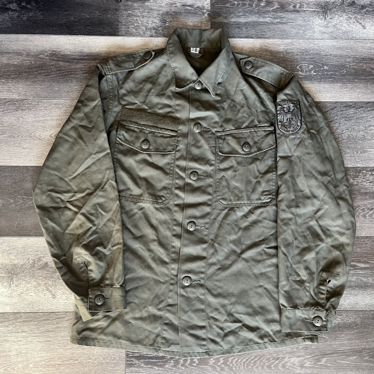Vintage Vintage 80s German Army Military Field Button Up Shirt Khaki Size US L / EU 52-54 / 3 - 1 Thumbnail
