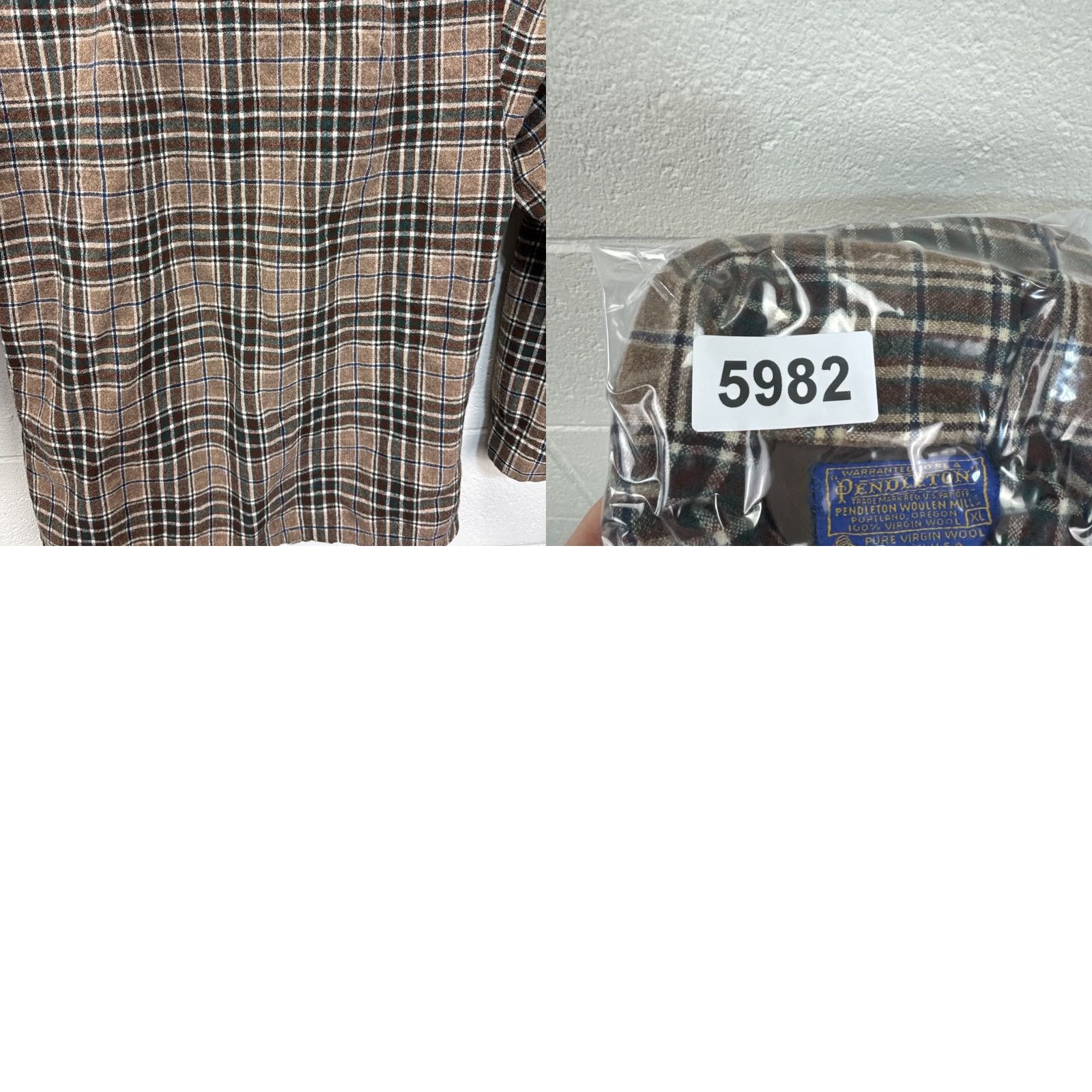 Pendleton VINTAGE Pendleton Shirt Mens XL Brown Flannel Plaid Button-Up Long Sleeve Wool Size US XL / EU 56 / 4 - 11 Thumbnail