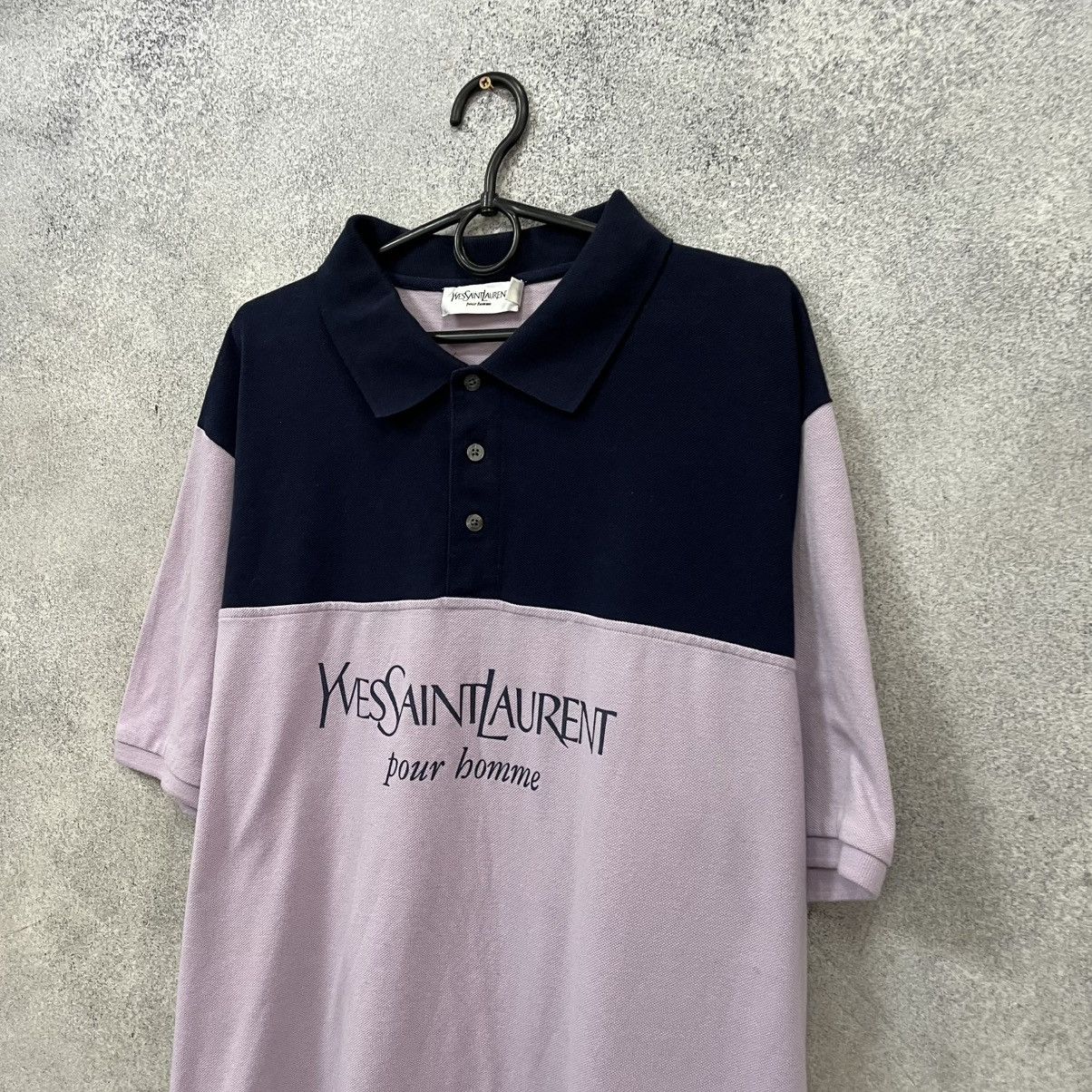 Yves Saint Laurent Yves Saint Lauren big logo blue baggy polo vintage t-shirt Size US XXL / EU 58 / 5 - 2 Thumbnail