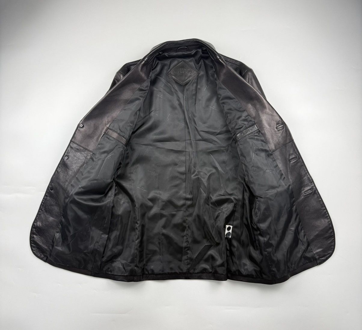 Balenciaga Vintage Balenciaga Lamb Leather Blazer Size US L / EU 52-54 / 3 - 3 Thumbnail