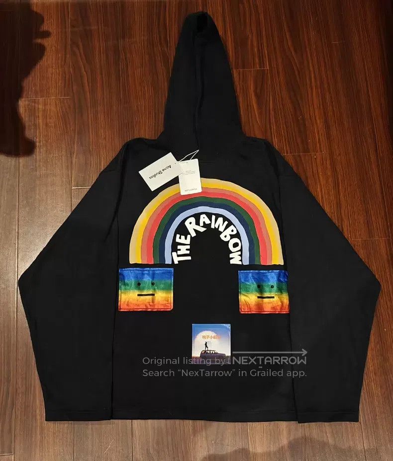 Acne Studios Acne Studios Rainbow Logo Sweatshirt, Black Size US XS / EU 42 / 0 - 1 Thumbnail