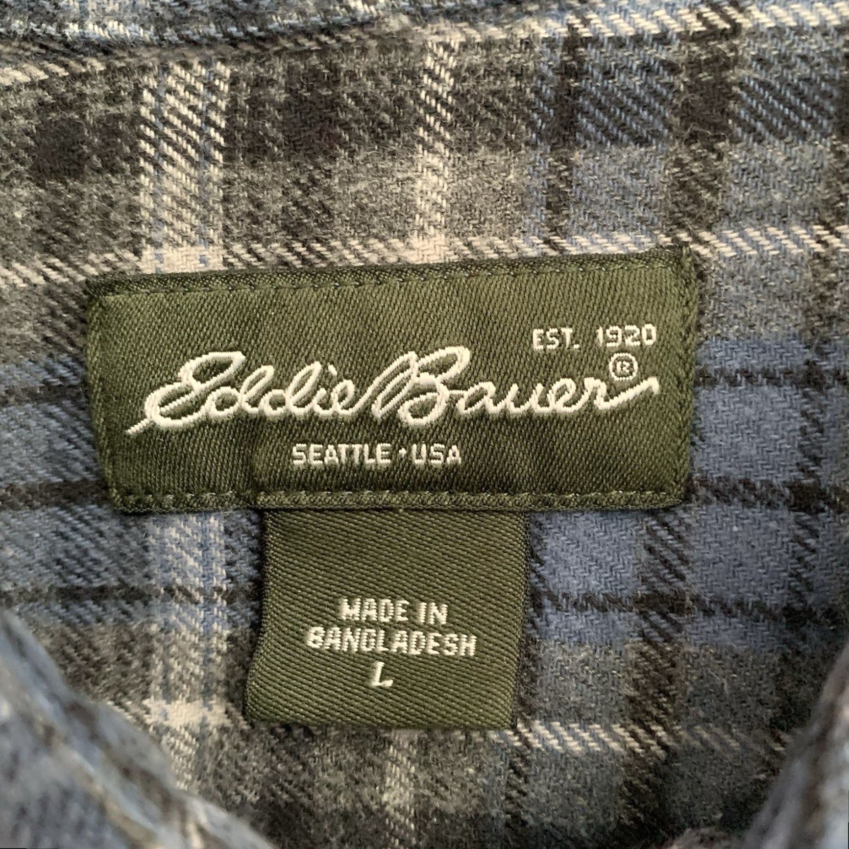 Eddie Bauer Eddie Bauer Flannel Shirt Mens Size L Regular Blue Gray Plaid Button Up Shirt-Jac Shirt Blue Gray Plaid Casual Mens Size US L / EU 52-54 / 3 - 2 Thumbnail