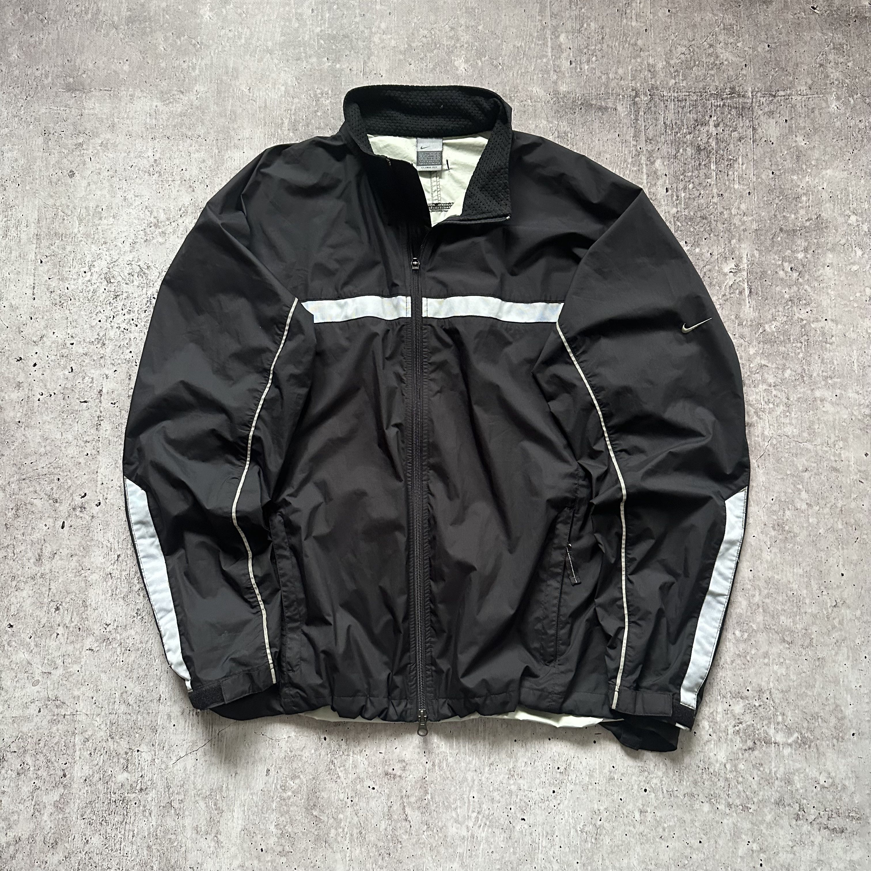 Nike × Vintage Nike y2k Vintage Swoosh Logo Nylon Drill Track Jacket Size US XL / EU 56 / 4 - 4 Thumbnail