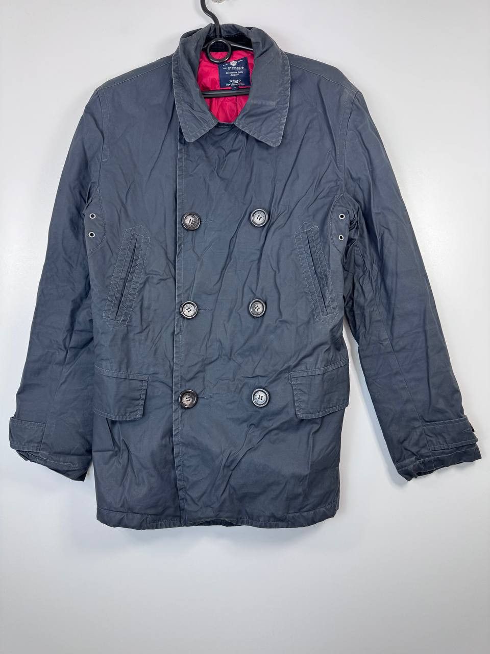 Boggi Boggi Milano Mens Double Breasted Jacket Coat Cotton Navy S Size US S / EU 44-46 / 1 - 1 Thumbnail