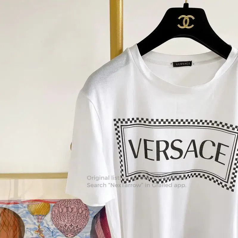 Versace Versace White Logo Cotton T-shirt for Women . Size M / US 6-8 / IT 42-44 - 3 Thumbnail