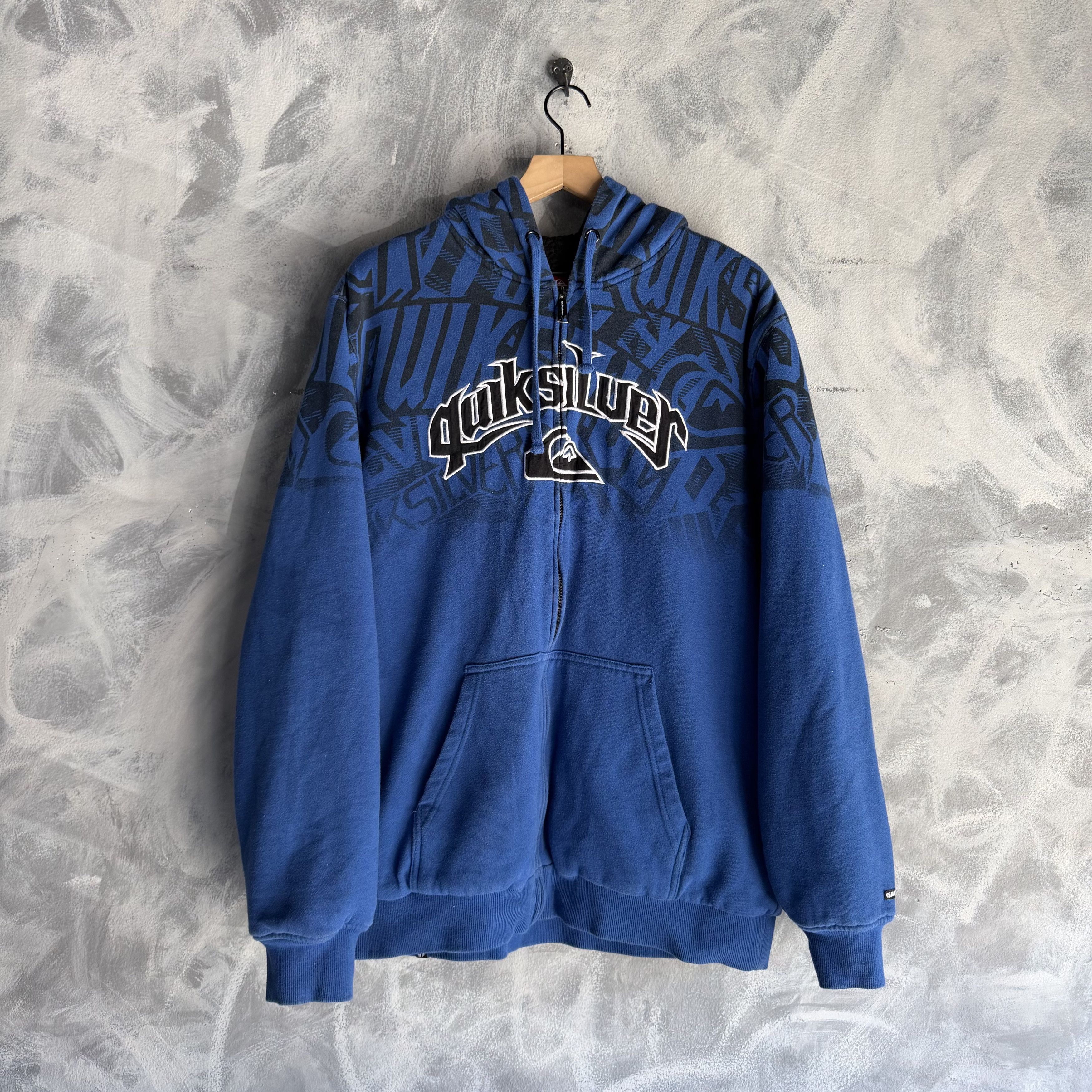 Quiksilver Vtg Quicksilver Zip Up Hoodie Sherpa lined Hoodie Rare Y2K Size US XL / EU 56 / 4 - 1 Thumbnail