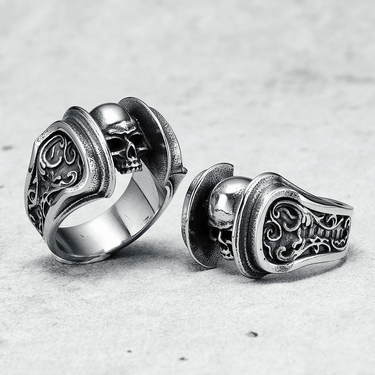 Jewelry Skull Ring Streetwear Jewelry Fashion Gift Size ONE SIZE - 2 Thumbnail