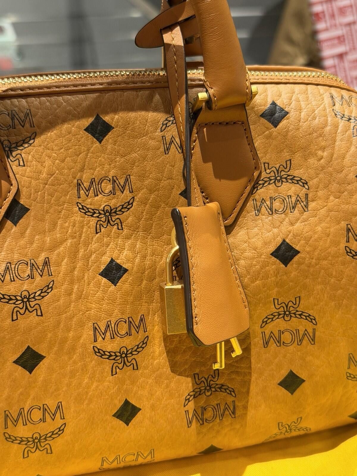 MCM MCM Visetos Monogram Cognac Boston Crossbody Handbag $980 Size ONE SIZE - 8 Thumbnail