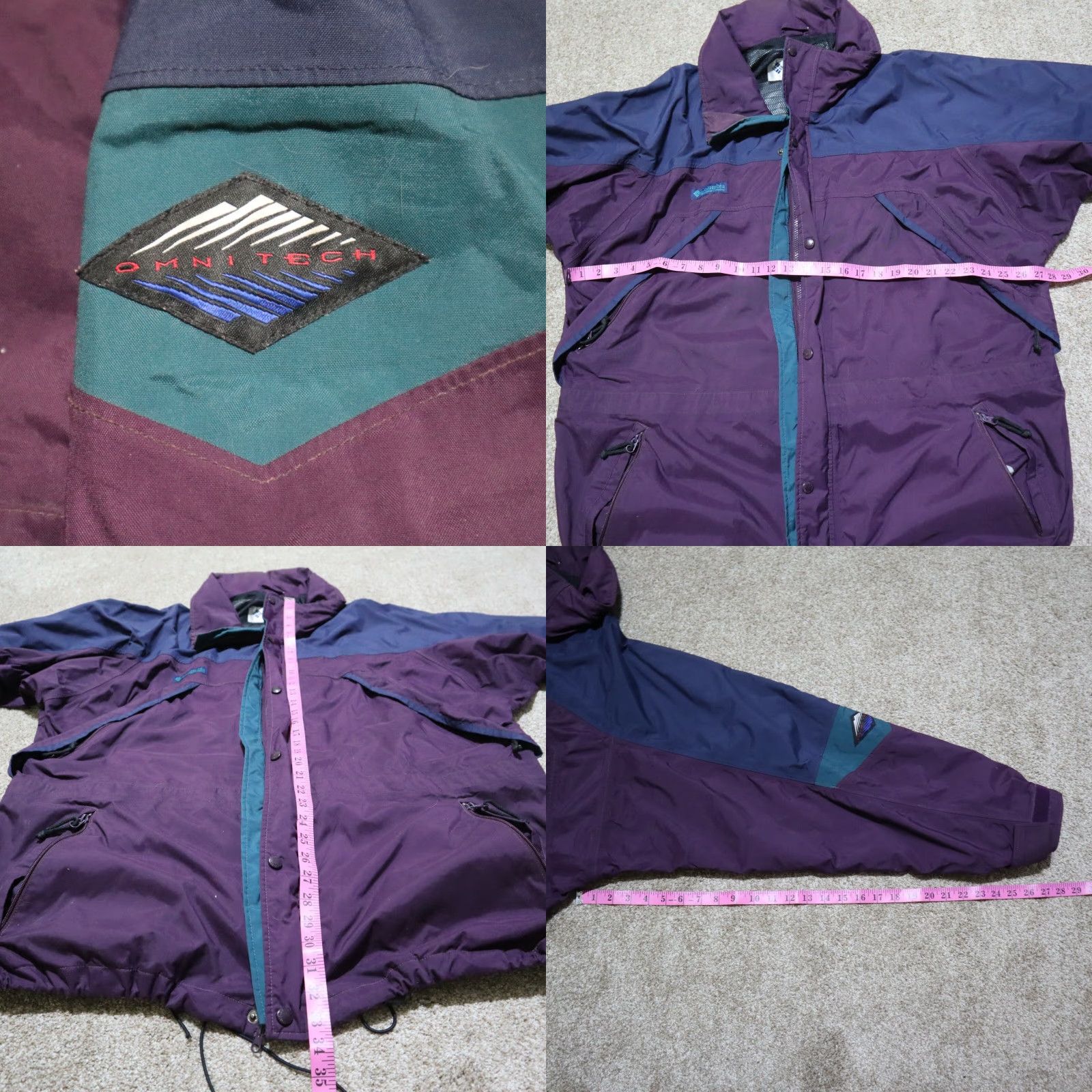 Vintage Vintage Columbia Ski Jacket Men's 2XL Winter Outerwear Purple Green Burgundy Stand-Up Collar Machine Washable Size US XXL / EU 58 / 5 - 8 Thumbnail