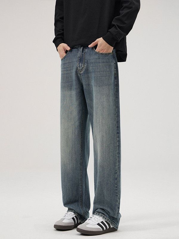 Japanese Brand Men's American Retro Loose Washed Straight Leg Jeans Size US 32 / EU 48 - 1 Thumbnail