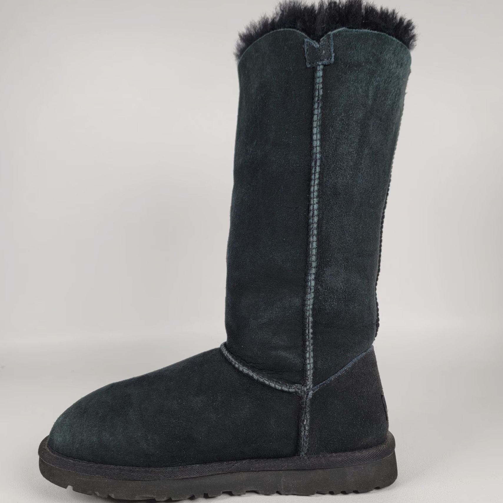 Ugg UGG Bailey Button Triplet II Boots Womens Black Suede, 6 M US / 37 EU, Mid-Calf, Button Closure, Shearling, Water Resistant, Casual Winter Shoes Size US 5 / IT 35 - 4 Thumbnail