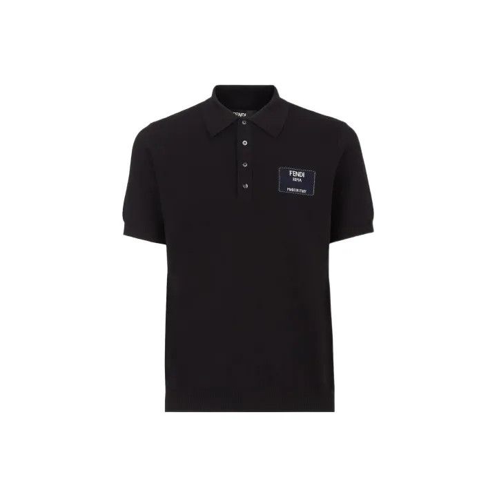 Fendi Fendi SS22 Solid Logo Short Sleeve Polo 0079 Size US M / EU 48-50 / 2 - 1 Thumbnail