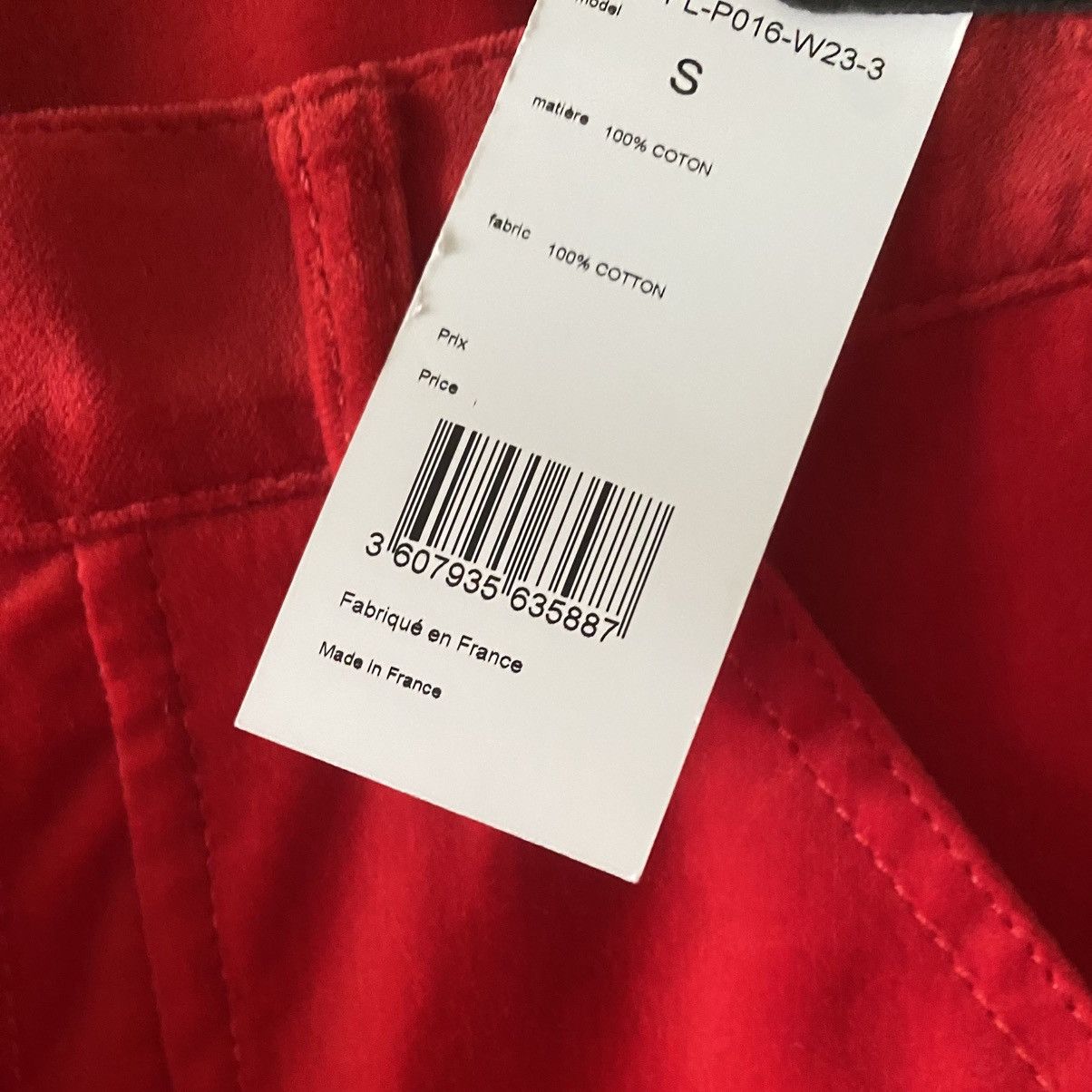 Comme des Garcons × Comme des Garcons SHIRT NWT Fall 2023 Red Velour Cut Off Patch Work Pants Size US 34 / EU 50 - 8 Thumbnail