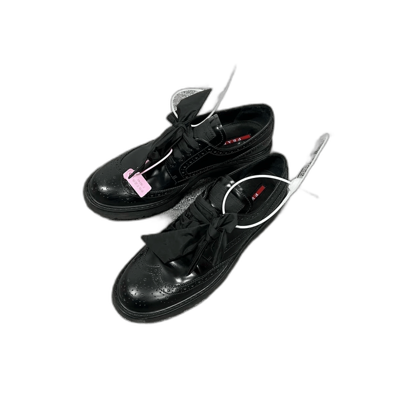 Prada Prada Black Brogue Shoes with Bow-2506 Size US 8 / IT 38 - 1 Thumbnail