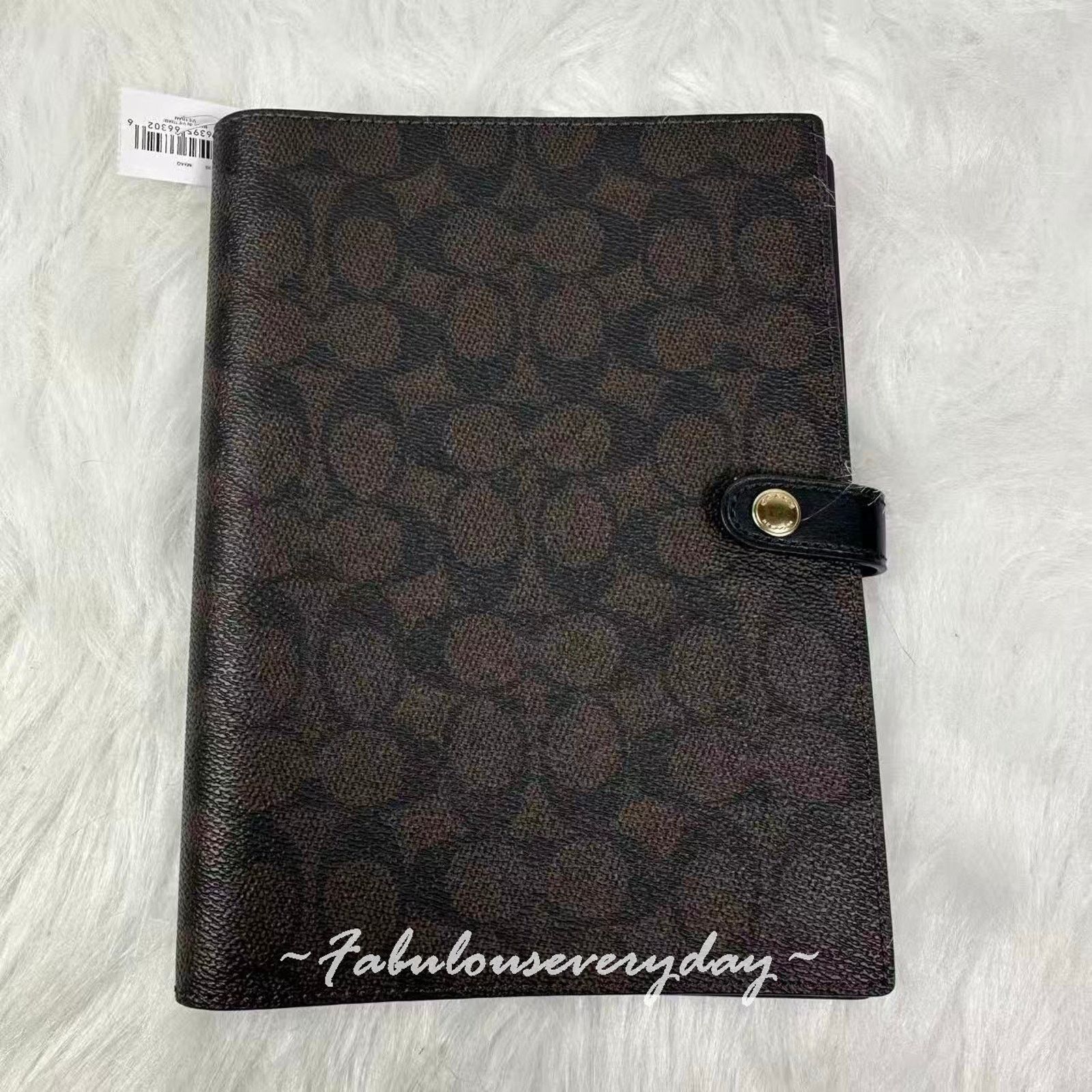 Coach Coach Snap Notebook Signature Canvas CZ198 Walnut Black Size ONE SIZE - 1 Thumbnail