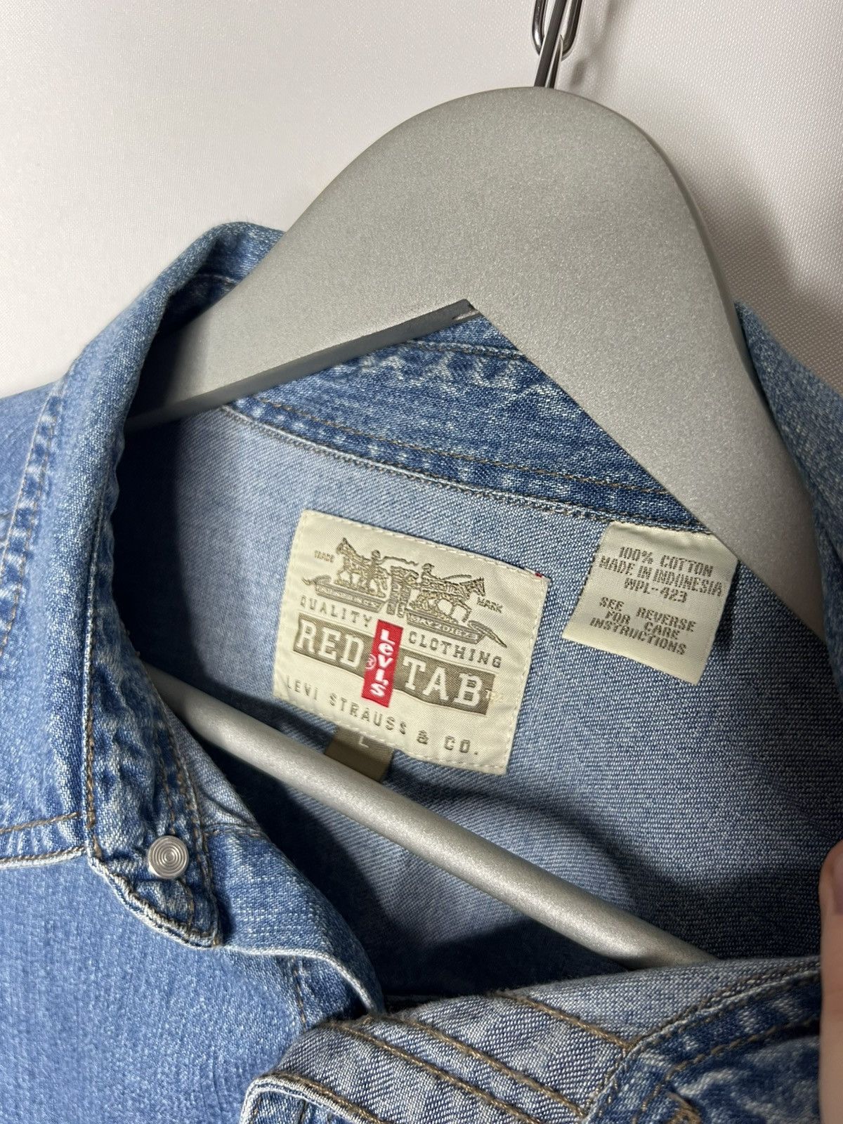 Levi's Levi’s Red Tab Denim Shirt Long Sleeve Rare Size US L / EU 52-54 / 3 - 11 Thumbnail