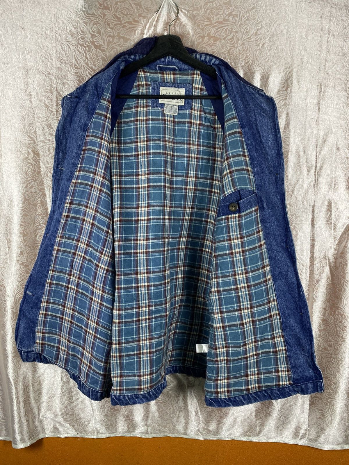 Basic Editions Vintage Basic Editions Denim Jacket Plaid Corduroy Collar Size US M / EU 48-50 / 2 - 8 Thumbnail