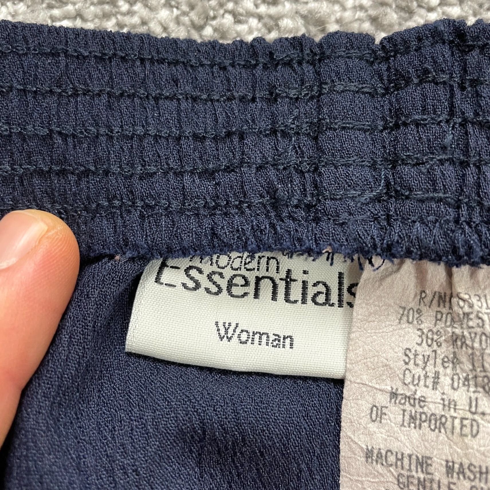 Essentials VINTAGE Modern Essentials Pants Women 22W Blue Rayon Tapered Elastic Waist 36x27 Casual Protein? Size 40" / US 18 - 4 Thumbnail