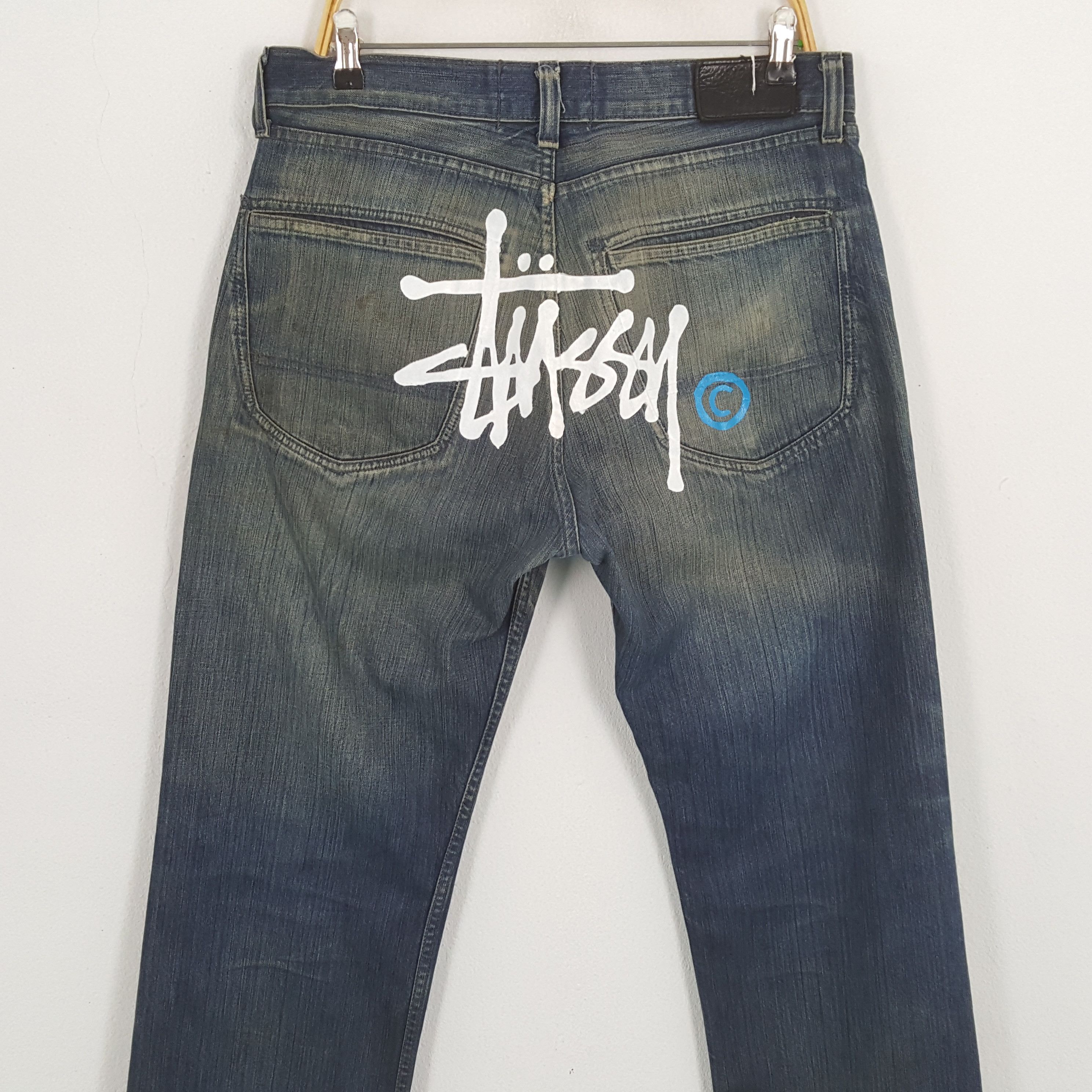 Stussy × Vintage Vintage STUSSY Streetwear Skateboard Logo Custom Style Jean Size US 33 - 2 Thumbnail